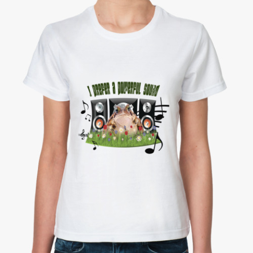 Классическая футболка с принтом 'Жаба'