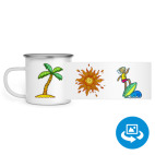 Кружка металлическая белая (круговая запечатка)