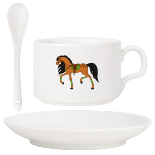 Кофейный набор с принтом Horse
