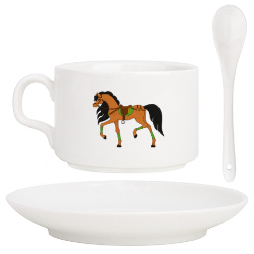 Кофейный набор с принтом Horse