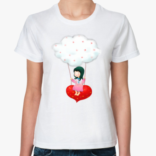 Классическая футболка с принтом  ДеВоЧкА