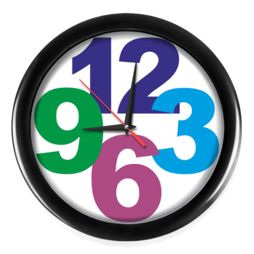 Настенные часы с принтом цифры