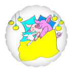 Подушка 35x35 см с цветной обратной стороной Свинни - семейный сон