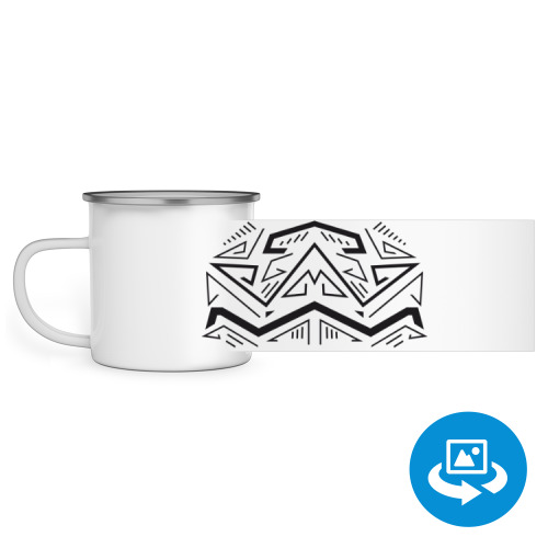 Эмалированная кружка (круговая запечатка) с принтом Геометрия