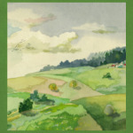 Акварель. Мимо полей. Пейзаж.