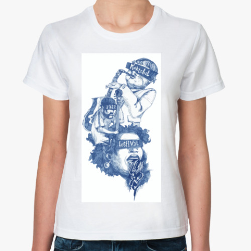 Классическая футболка с принтом  'Jazz'