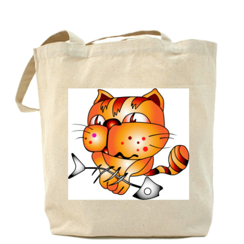 Сумка шоппер с принтом кот