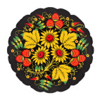 Подушка 35x35 см с цветной обратной стороной Русская роспись хохлома