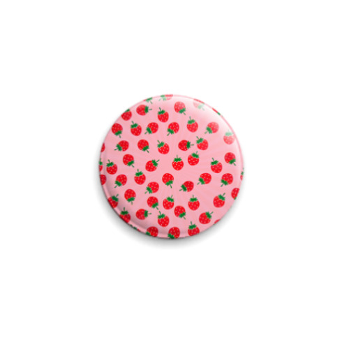 Значок 25мм с принтом Клубника