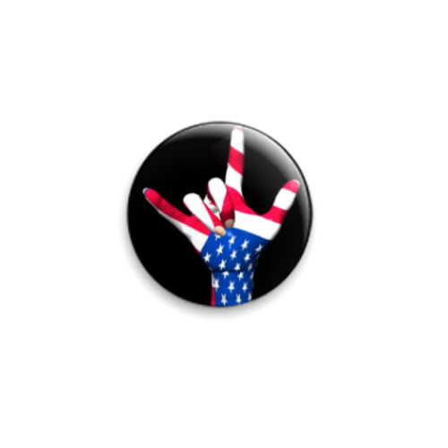 Значок 25мм с принтом  USA