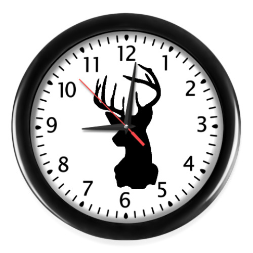 Настенные часы с принтом Силуэт оленя