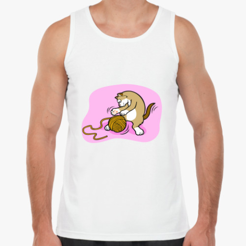 Майка с принтом Кот с клубочком