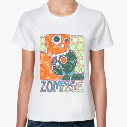 Классическая футболка с принтом zombie love