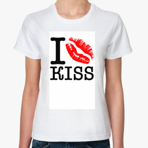 Классическая футболка с принтом Kiss