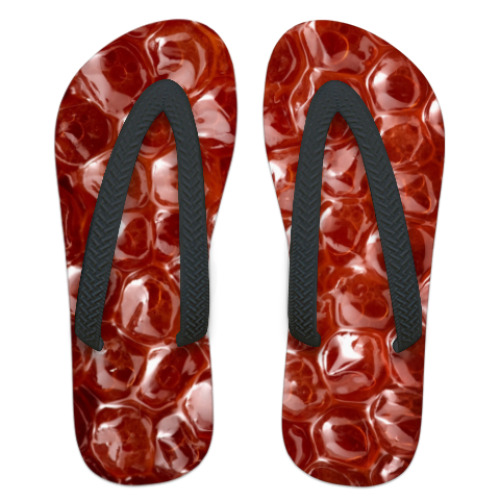 Шлепанцы (сланцы) с принтом Икра