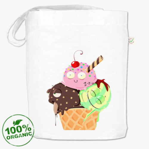 Сумка шоппер с принтом Рожок Морожок