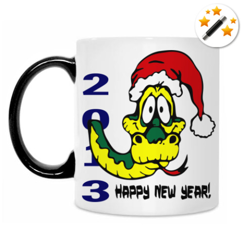 Кружка-хамелеон с принтом Happy new year 2013