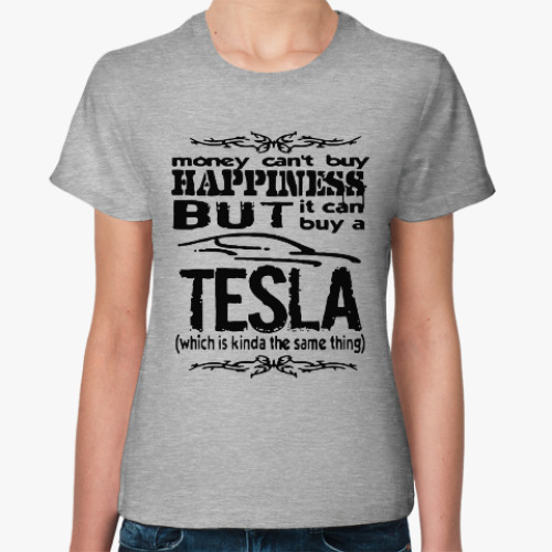 Женская футболка с принтом Tesla