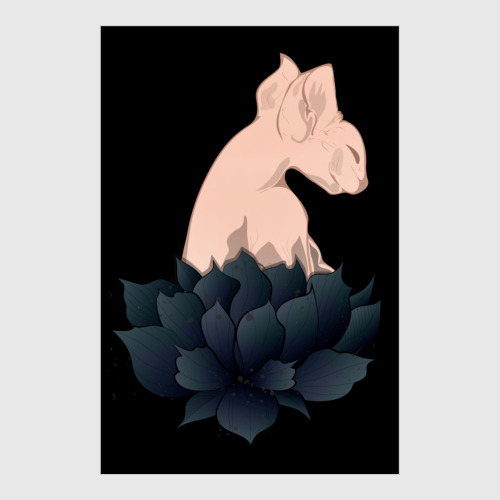 Постер с принтом Сфинкс в цветах