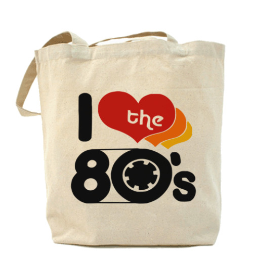 Сумка шоппер с принтом I love 80's