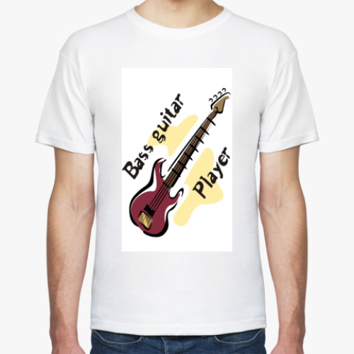 Футболка с принтом bass guitar player