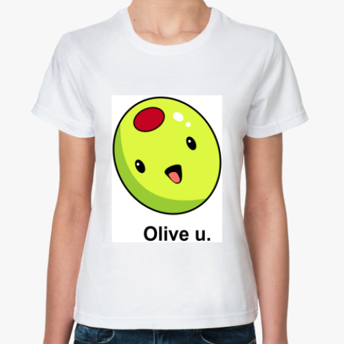 Классическая футболка с принтом Olive U