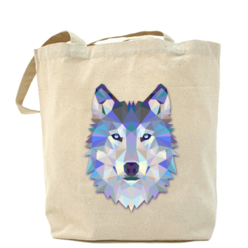 Сумка шоппер с принтом Triangle wolf