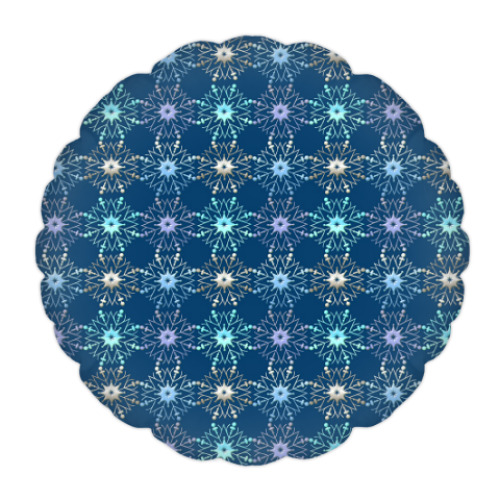 Подушка с принтом новогодние снежинки