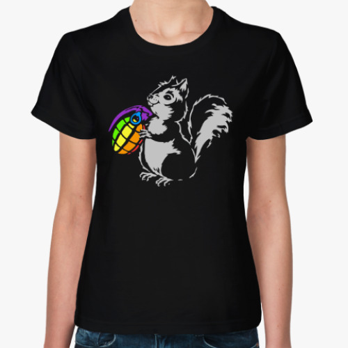 Женская футболка с принтом Горячая Белка
