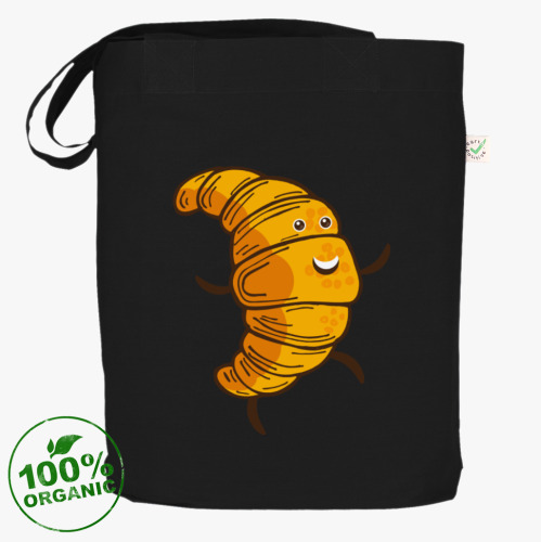 Сумка шоппер с принтом Веселый круассан