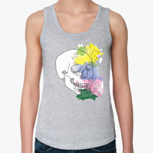 Женская майка с принтом Майский череп