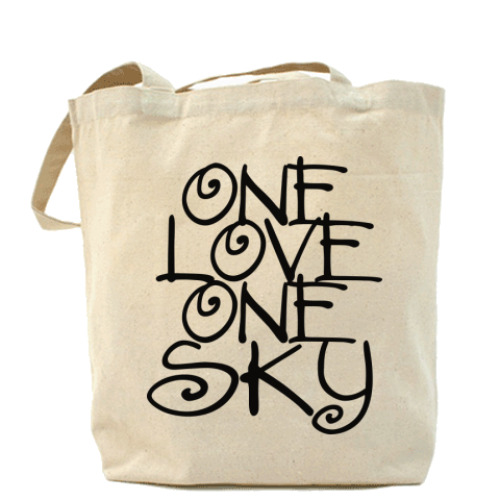 Сумка шоппер с принтом ONE love, ONE sky