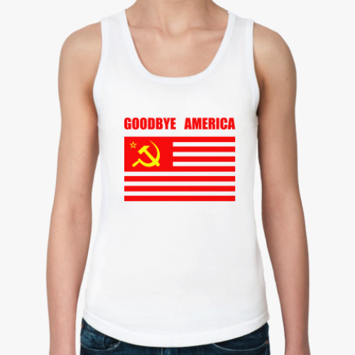 Женская майка с принтом Goodbye America