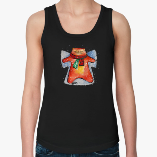 Женская майка с принтом Снежный Кот