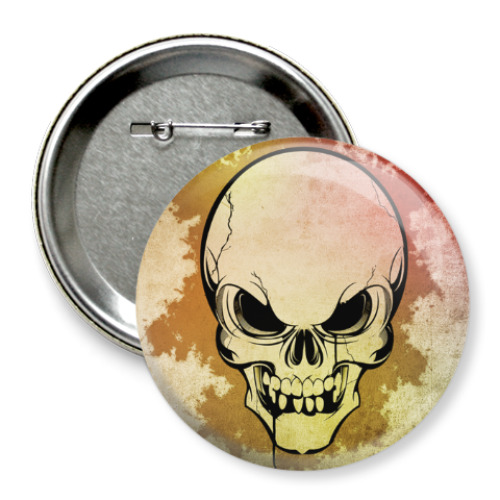 Значок 75мм с принтом Skull