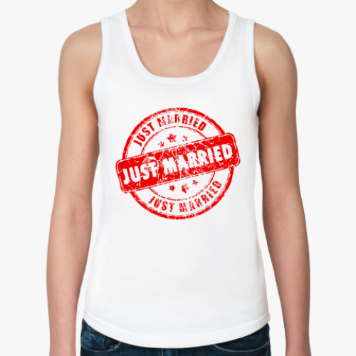Женская майка с принтом  Just Married