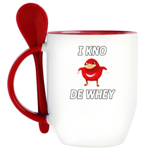 Кружка с ложкой с принтом Uganda meme (Уганда мем) VR