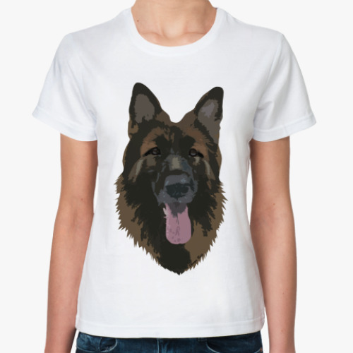 Классическая футболка с принтом Овчарка