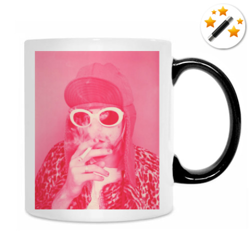 Кружка-хамелеон с принтом KURT COBAIN