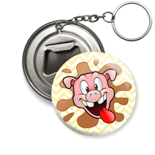 Брелок-открывашка с принтом Поросенок