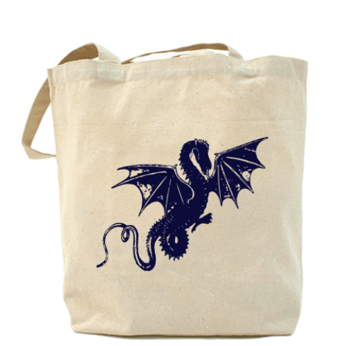 Сумка шоппер с принтом дракон