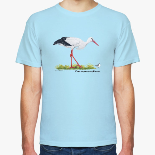 Футболка с принтом Белый аист