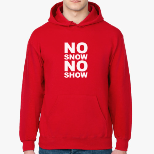 Толстовка худи с принтом No snow, no show