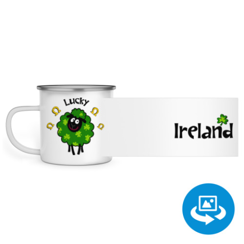 Эмалированная кружка (круговая запечатка) с принтом Lucky Ireland