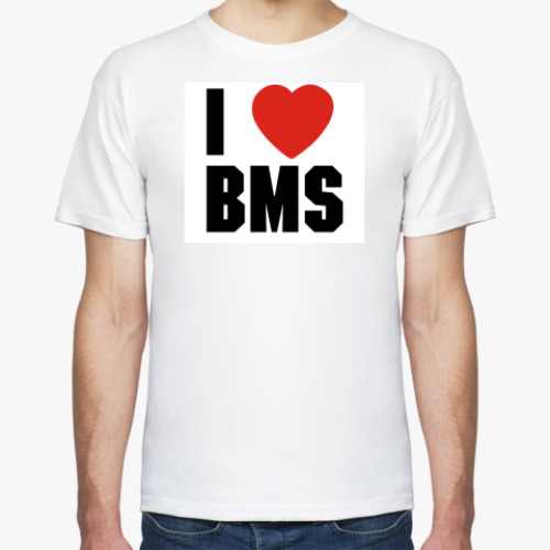 Футболка с принтом I LOVE BMS