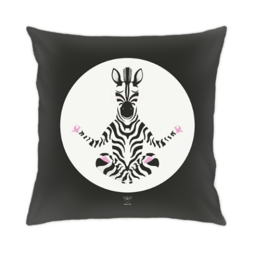 Подушка с принтом Animal Zen: Z is for Zebra