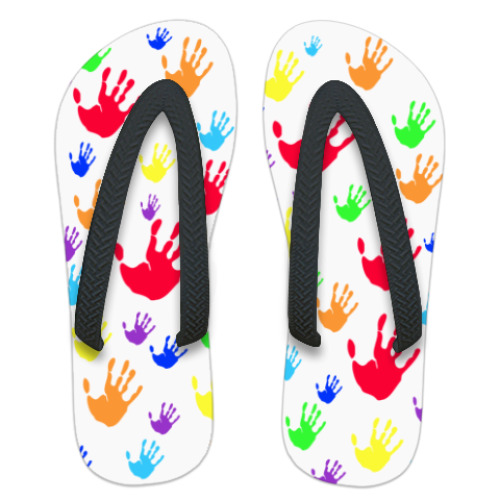 Шлепанцы (сланцы) с принтом  'Весёлый художник'