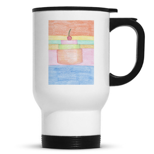 Кружка-термос с принтом Пирожное