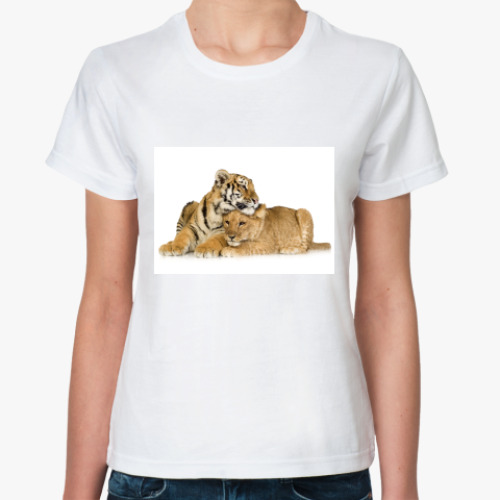 Классическая футболка с принтом Тигры