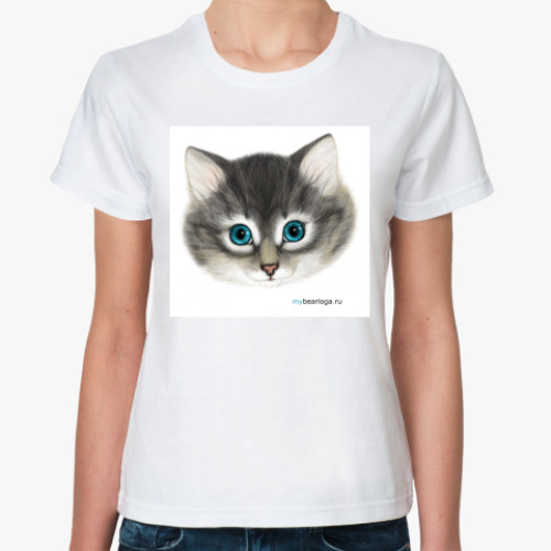 Классическая футболка с принтом Cat